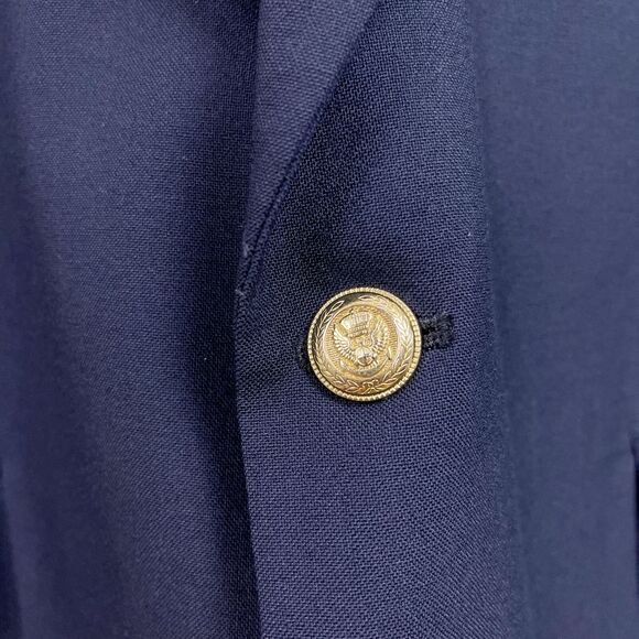 Jos A Bank Kent Hopsack Blazer Navy Blue Gold Buttons Wool Single Vent Mens 46L - Picture 4 of 12